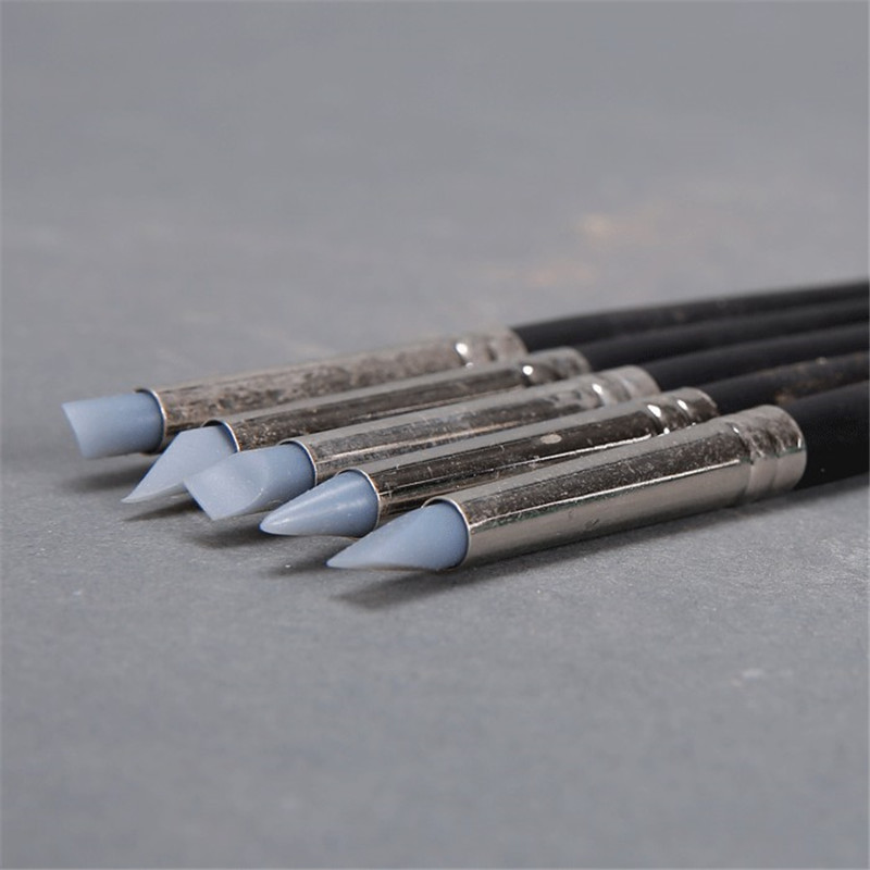 5 Pcs Nail Art Pen Brushes Soft Silicone Clay Carving Craft Supplies Pottery Sculpture UV Gel Building Clay Pencil DIY Tools