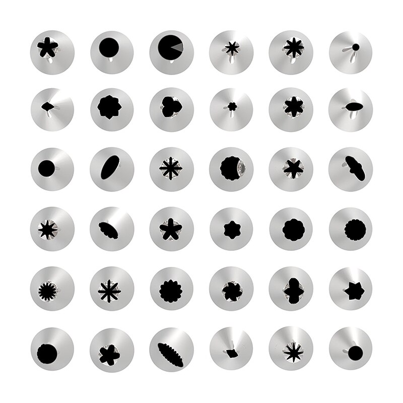 38 kpl venäläinen leivonnainen pussi ruostumaton teräs tee itse suutinsarja kuorrutus putket leivonnaiset kakku jälkiruoka leivonta koristeet