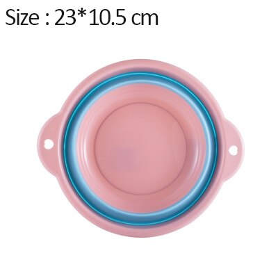 Washbasin Foldable Basin Foot Washing Laundry Sink Kitchen Bathroom Portable Folding Washbasin Household Hangable Plastic Basin: Pink-S