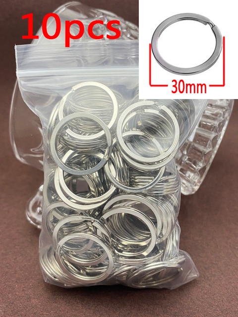 50pcs Silver-plated Metal Blank Key Ring Key Ring Female Men Key Ring Ring DIY Key Chain Accessories Key Ring Split Ring: Flat 30mm Ring