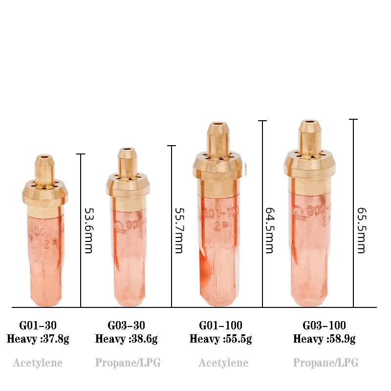 5 Pz/lotto G01-30 Ossigeno Acetilene Anello Ugello di Taglio G03-100 gas Liquefatto Propano Prugna Torcia