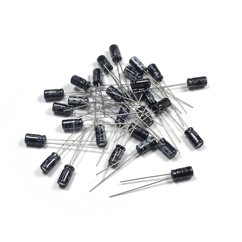 50 Uds 50V2.2UF 4*7mm 2,2 UF 50V 4*7 condensador electrolítico