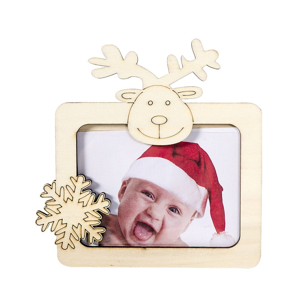 Kerstversiering Mini Houten Kerst Fotolijst Decoraties Foto Ornament Voor Kinderen Thuis Tafel Decor Accessoires: A