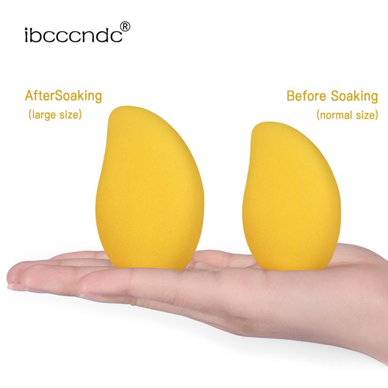 1 Pc seco mojado de doble uso Mango esponja Puff cosmético de maquillaje esponja suave de las mujeres de base de maquillaje contorno Facial esponjas Mango esponja