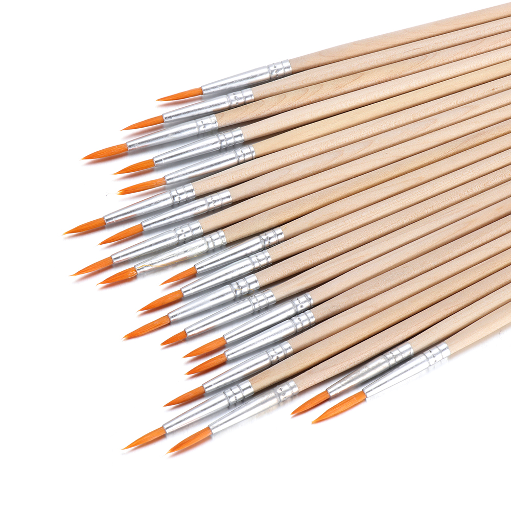 10PCS Hook Line Pen Wood Handle Drawing Brush Painting Pen Watercolor Calligraphy Paint Brushes Art Supplies