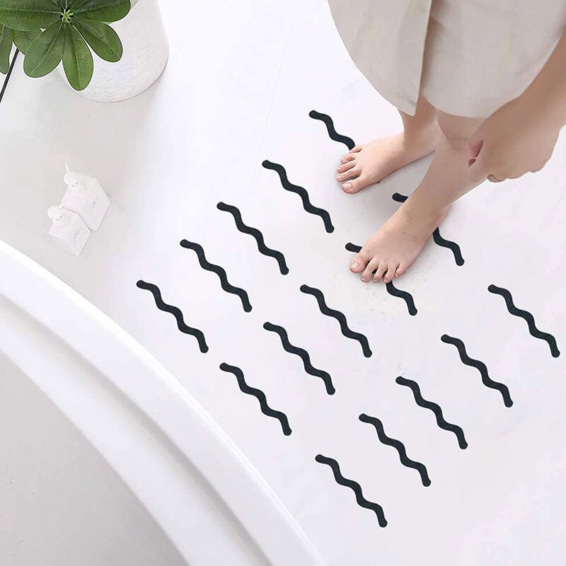DHNLW Lot de 24 bandes adhésives antidérapantes pour baignoire, douche, escaliers (gris foncé DHNLW Lot de 24 bandes adhésives antidérapantes pour baignoire, douche, escaliers (gris foncé