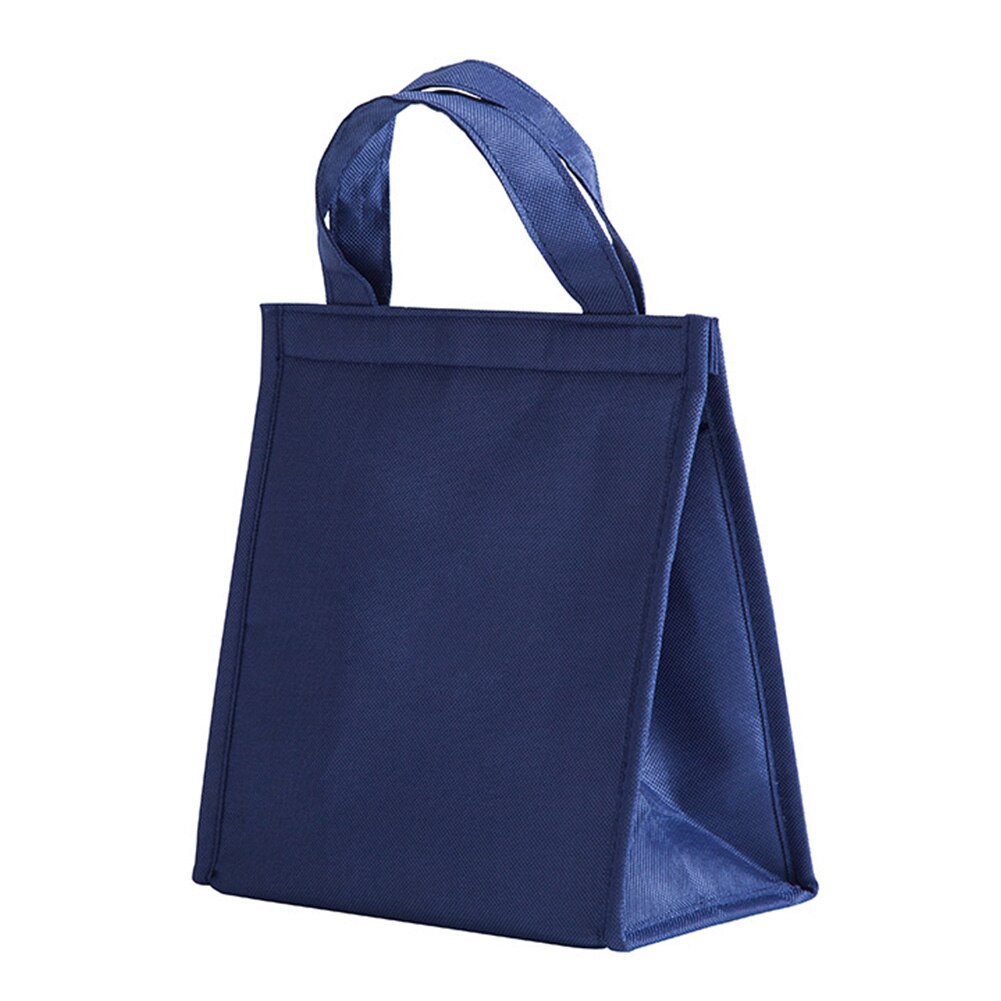 Simple style insulated lunch bag, insulated picnic aluminum foil waterproof lunch bag food preservation storage bag: Blue S