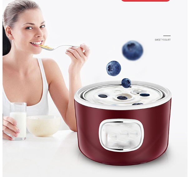 Yogurt machine 1L mini household stainless steel inner 15W Breakfast machine: Purple