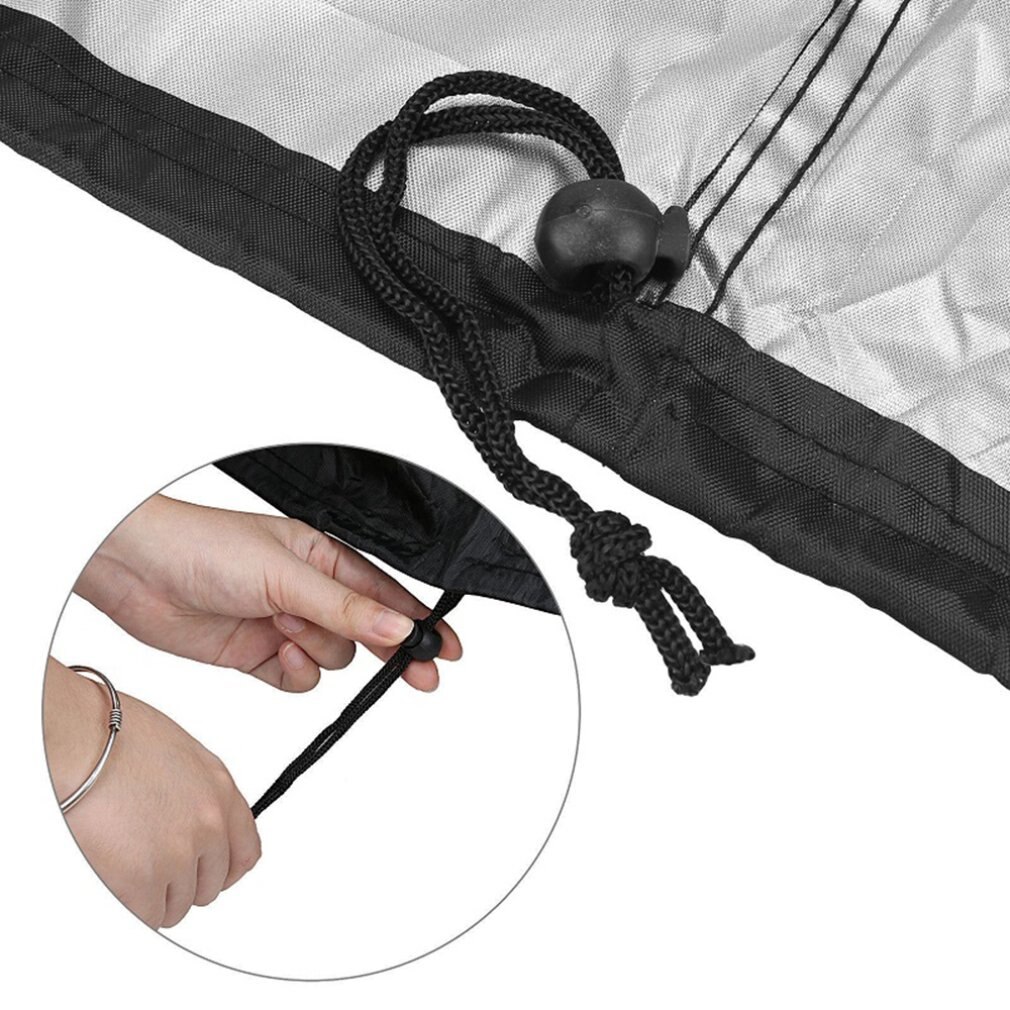 Black Round Cover For Barbecue Grill Fire Pit Waterproof Dustproof Cover For Garden Terrace Practical BBQ Grill Cover Home Tools