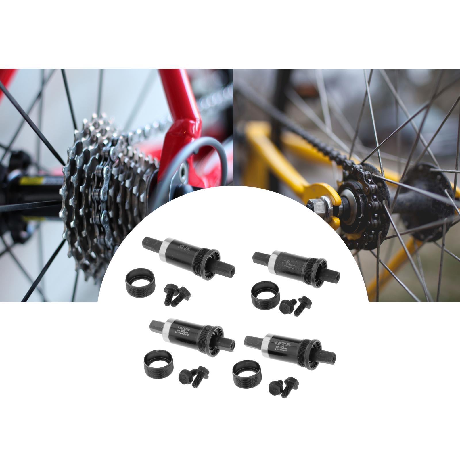 Square BB Bike Bottom Bracket 68 x 113/118/122.5/127mm Bicycle Square Spindle Threaded BB Repairing Component