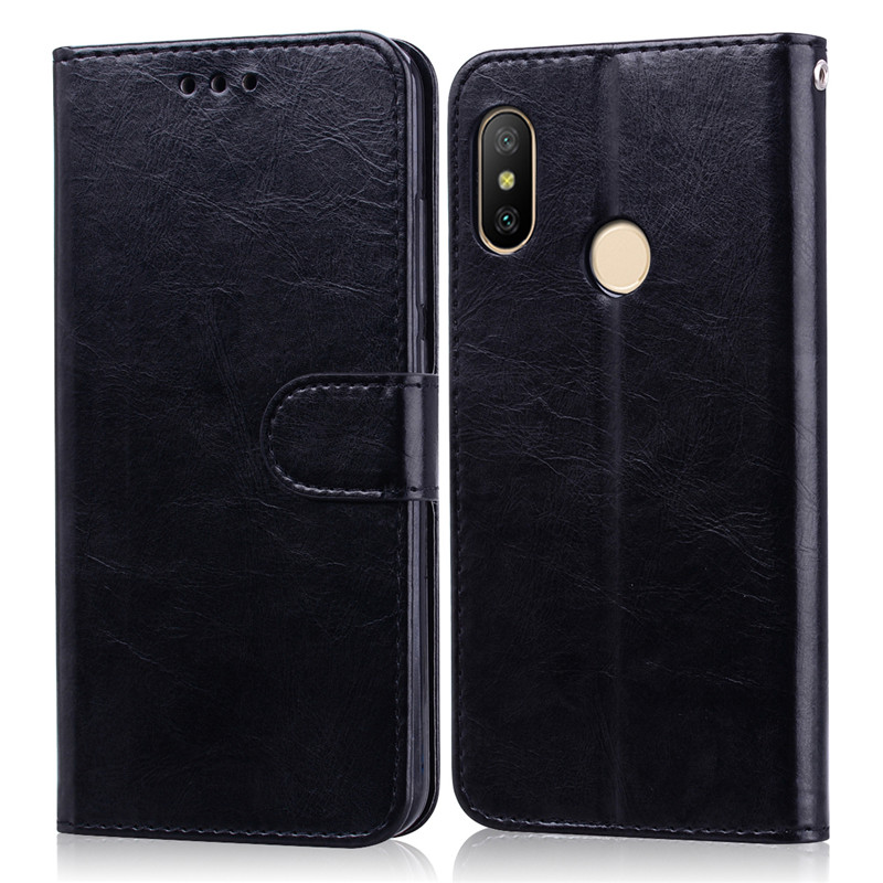 Voor Coque Xiaomi Mi A2 Lite Case Lederen Silicon Flip Case Voor Xiaomi Mi A2 Telefoon Case Voor Xiaomi Mi een 2 A2lite MiA2 Wallet Case: For Mi A2 Lite / Black