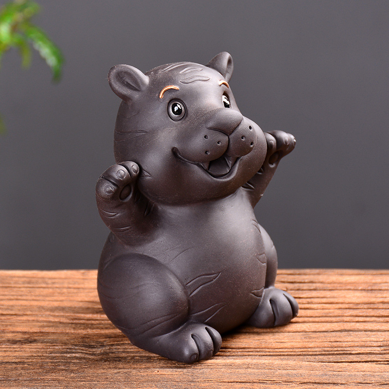 12 kinesiske stjernetegn kung fu te kæledyr desktop dekoration dejligt dyr hund gris drage tiger hest sand te kæledyr lilla te tilbehør