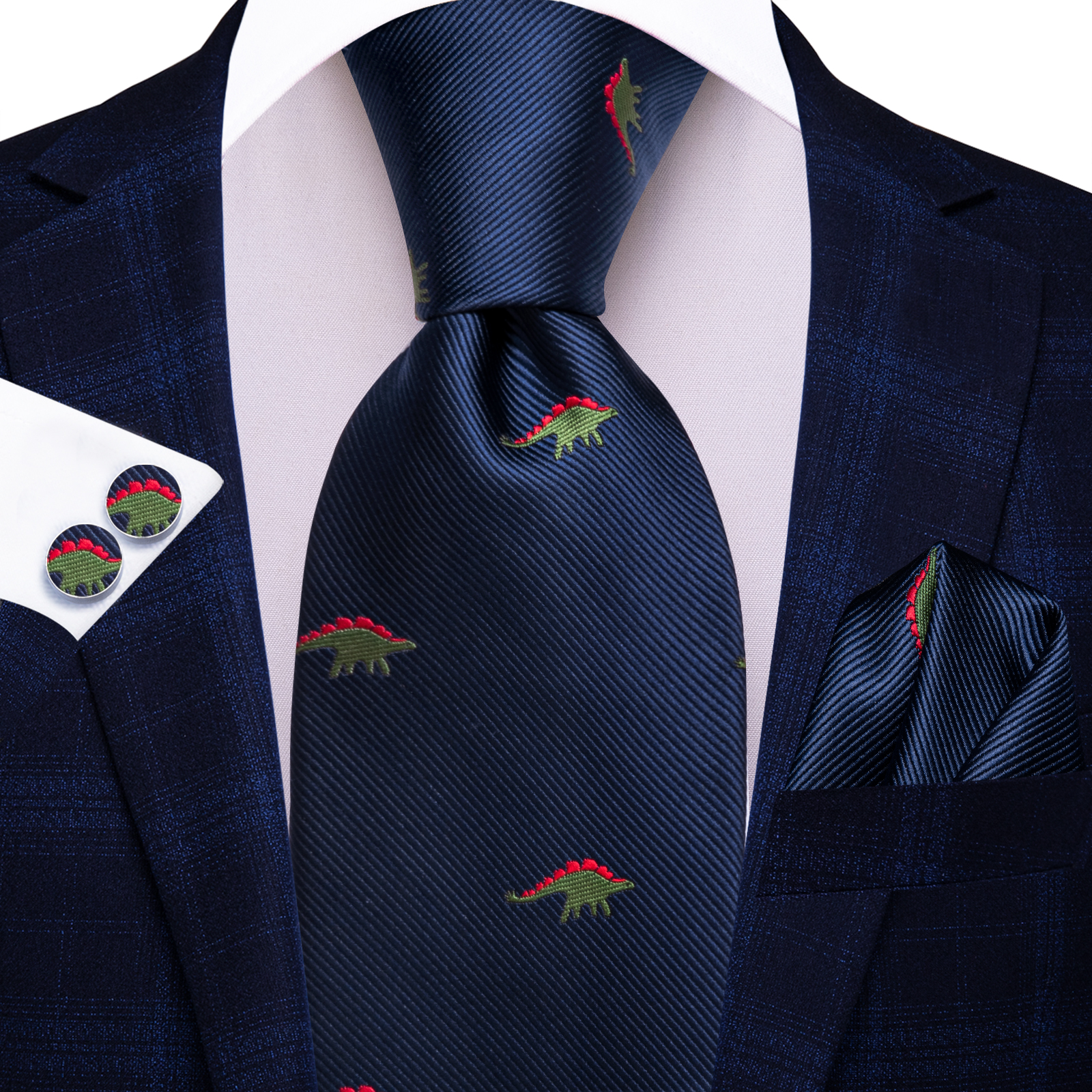 Gravata azul marinho para homens, lenço elegante, abotoaduras, acessórios para festa de casamento, gravatas, designer de novidade, presente: Verde Fluorescente