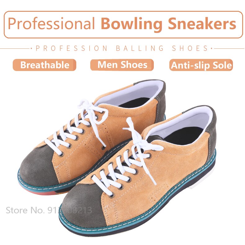 Chaussures de Bowling pour hommes, baskets professionnelles respirantes en cuir avec semelle antidérapante pour l&#39;entraînement, tailles 6 à 11