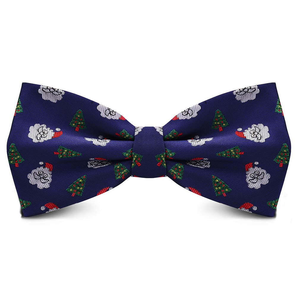 GUSLESON Double Fold Men's Christmas Bow ties Festival Theme Bowties Pre-Tied Neckwear Snow Tree Pattern Novelty Bow Tie: 17