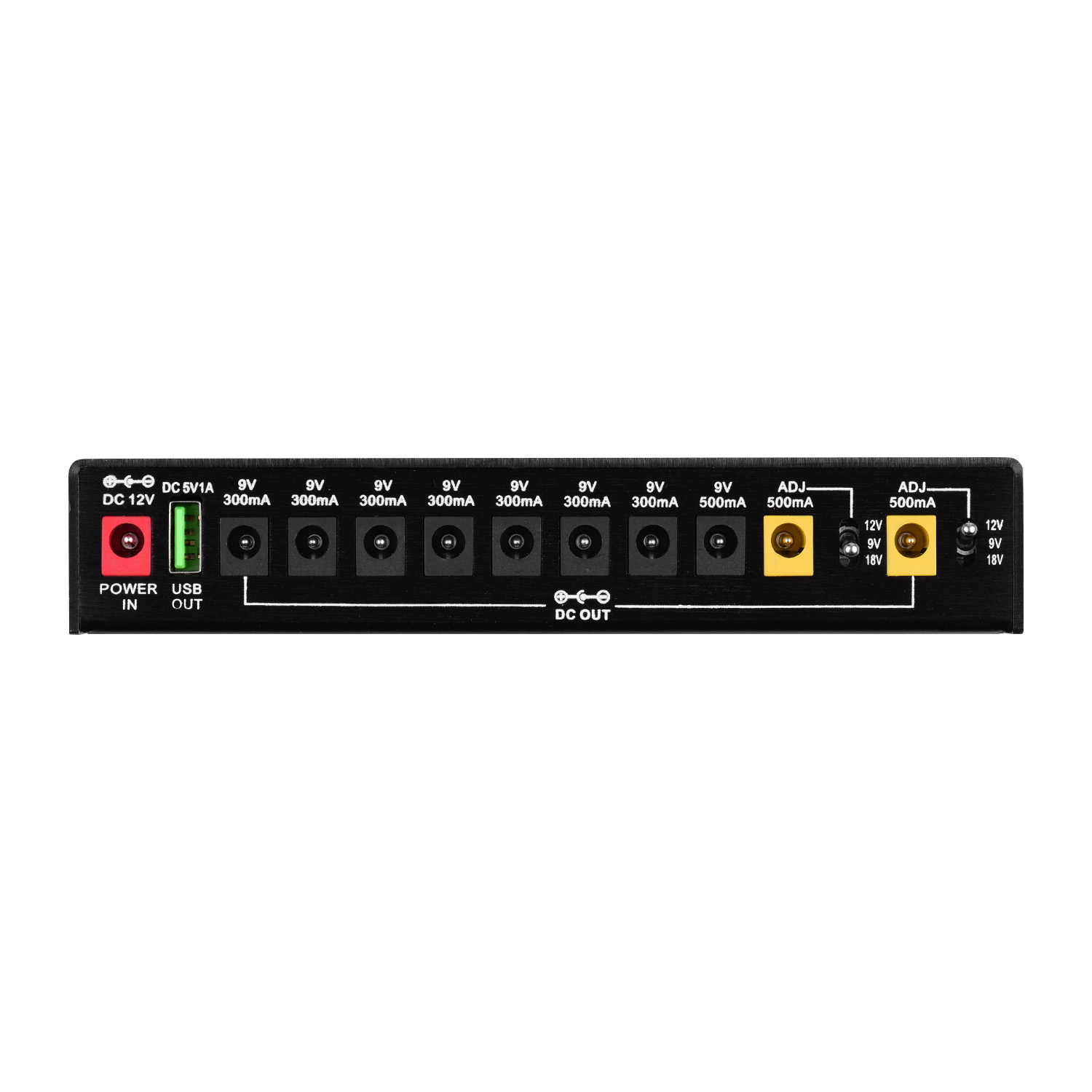 Mosky iso -10 guitar effektpedal strømforsyning dc udgange / 5v usb 18v til 9v 12v guitar effektprocessorer strømforsyning