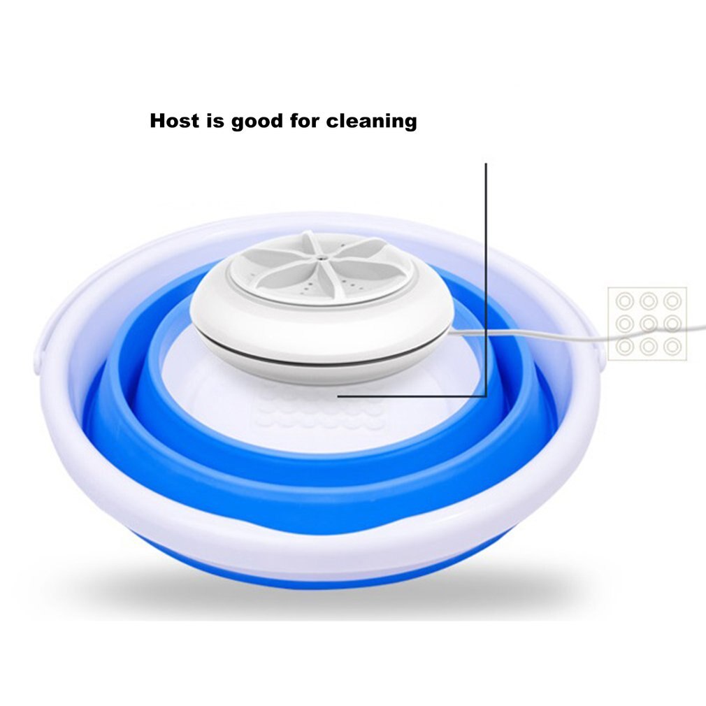 Old-tub Mini Washing Machine Ultrasonic Cleaning Small Portable Washer USB Dormitory Mini Laundry Machine Folding Laundry Tub