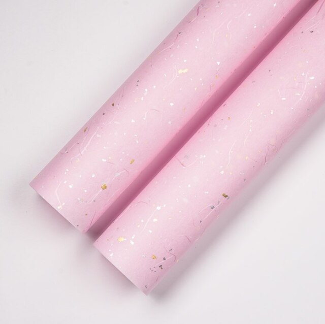 Shiny Wrapping Paper 60*60CM Craft Paper Floral Packing Paper Waterproof Home Decor Festive Party DIY Handmade Supplies: 10pcs pink