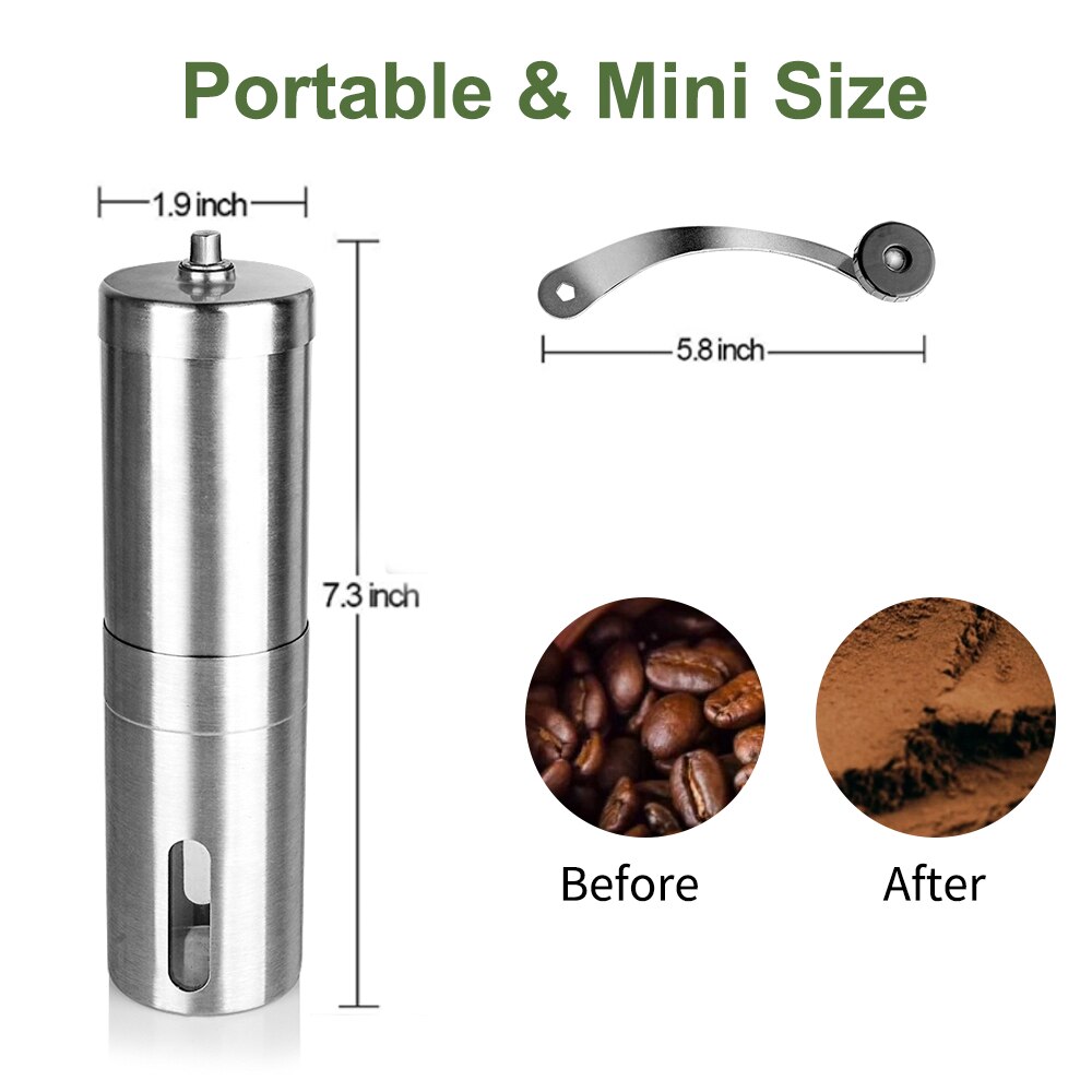Mini Stainless Steel coffee grinder Hand Handmade Coffee Bean Burr Grinders Mill Hand grinder Coffee Accessories