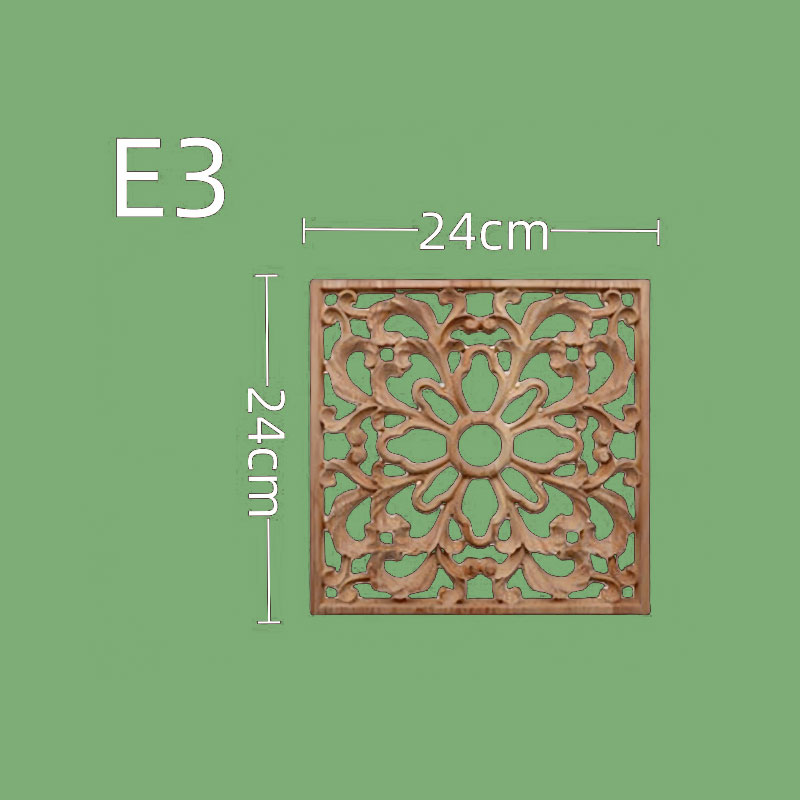 Accessori per mobili intagliati in legno in stile europeo - Sculture cave quadrate in legno massello per porte dell'armadio, cucina e decorazioni per la casa: violet