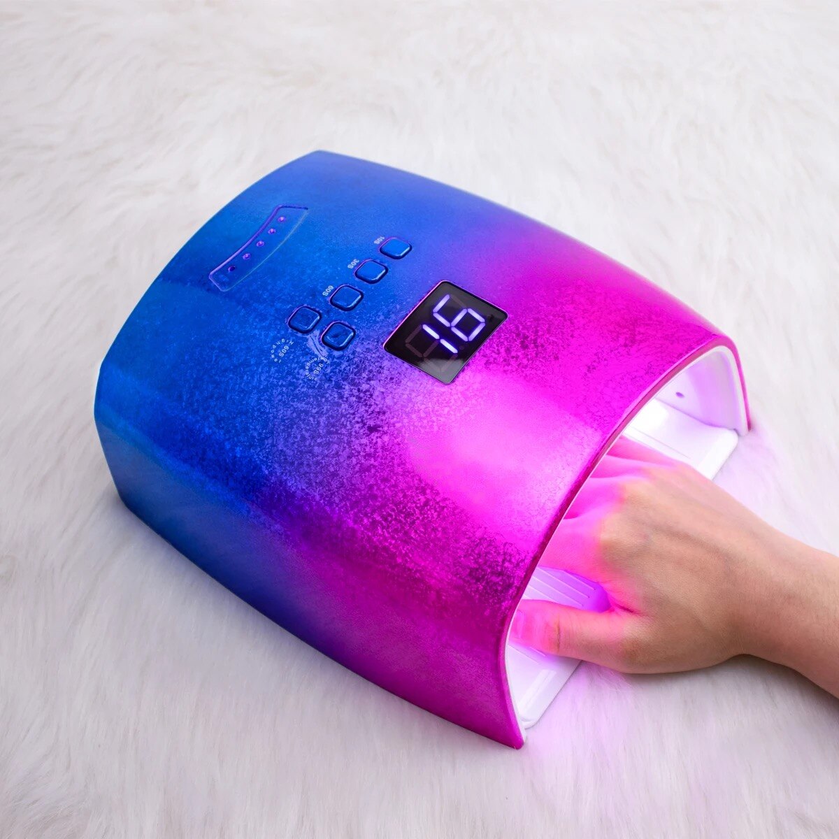 S10 Wiederaufladbare Nagel UV Lampe 48W Drahtlose Gel Polnisch Trockner Maschine UV Licht kabellos LED Lampe für NäGel: Gradient Weiß hell / EU
