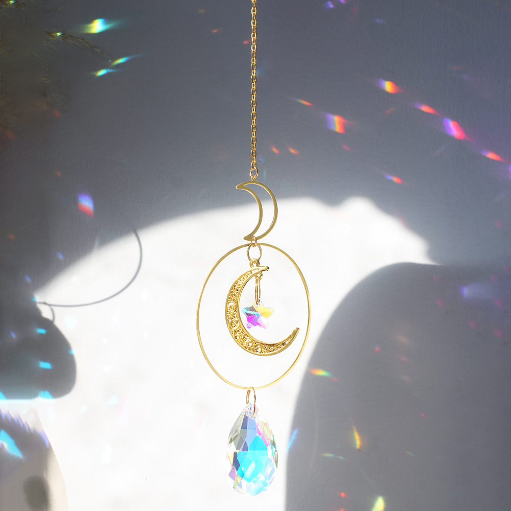 Crystal Sun Catcher Prism Wall Hanging Boho Décor Car Pendent Accessories Ornaments Window Garden Decoration Christmas