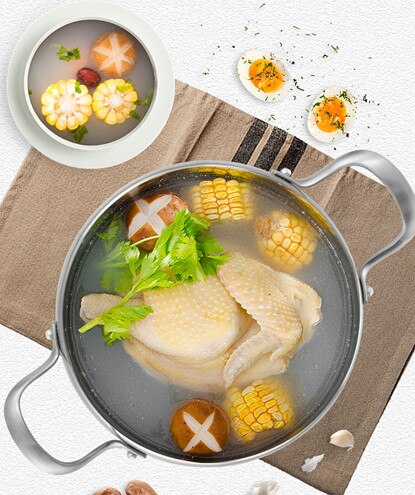 Stainless Steel Pot Hotpot Induction Cooker Gas Stove Pot Home Kitchen Cookware Soup Cooking Pots for cooking milk chaffing dish