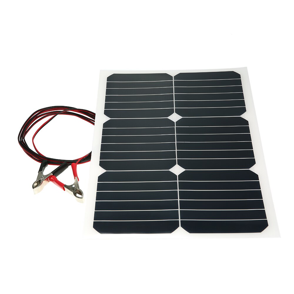 Panel solar semiflexible de 20W y 12V con Chip de energía solar, para cargador de batería de barcos, Cara de 20W y 12V
