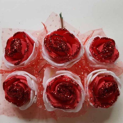 Een Verscheidenheid Van Foam Simulatie Bloemen, Een Verscheidenheid Van Kleur Simulatie Rozen, Handgemaakte Zijden Bloemen, nep Bloemen, Simulatie Plant: Rood / 5 pcs