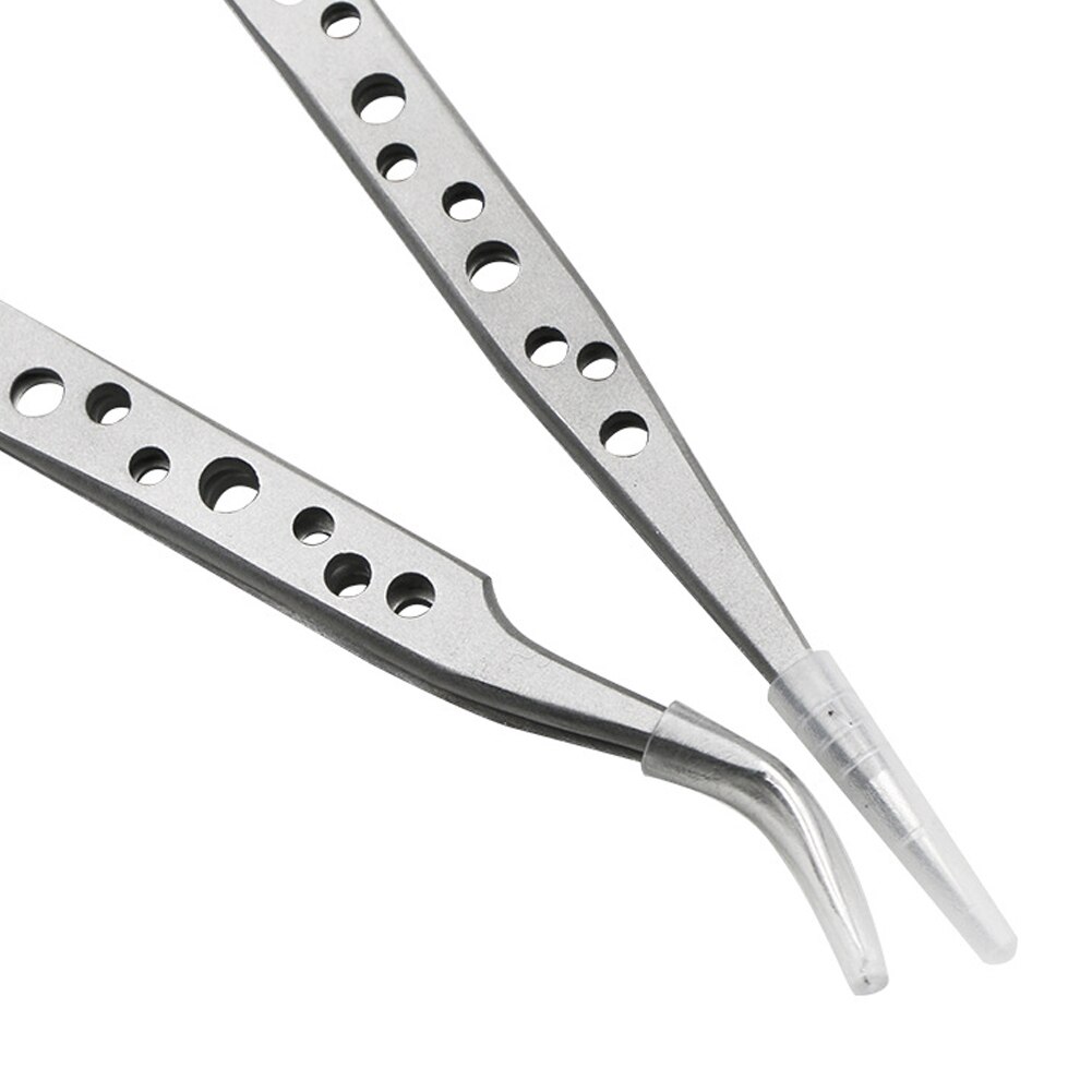 2 Soorten Hoge Precisie Geperforeerde Roestvrijstalen Pincet Elleboog Tip Diy Pincet Clip Elektronische Telefoon Reparatie Tools Anti-Statische