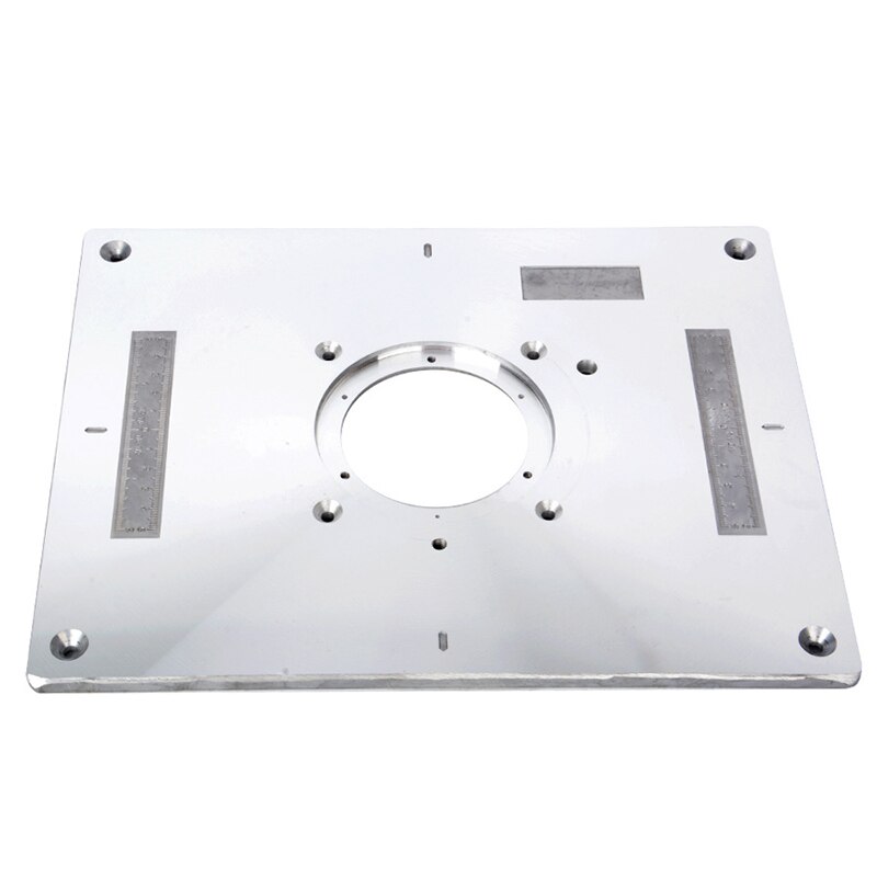 Aluminum Router Adapter Plate Precision Router Table Insert Plate Mounting Base with 2 Rings and Screws for Woodworking Benches