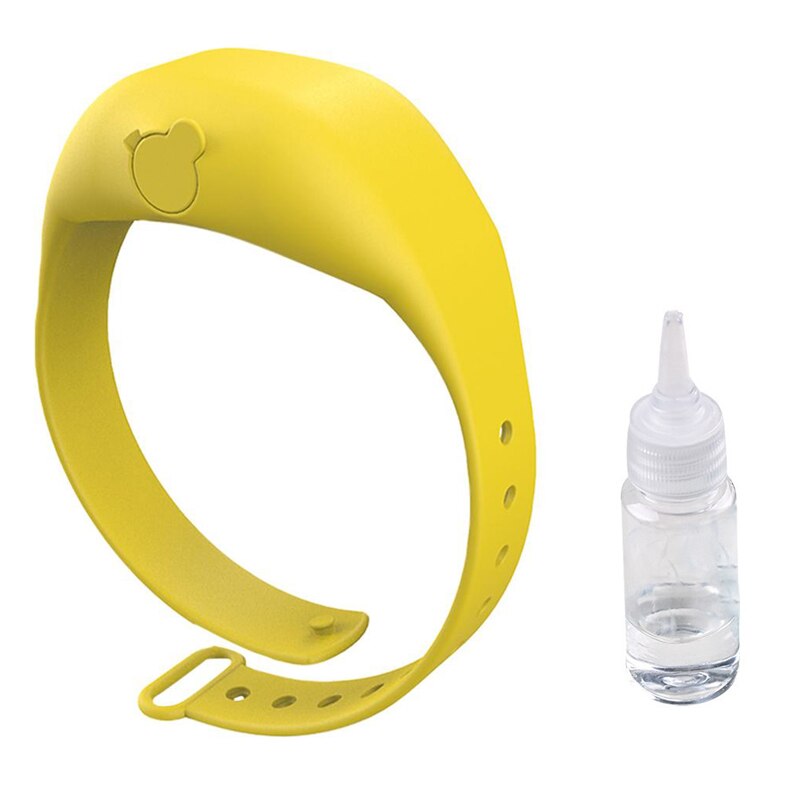 1 set vuxen barn flytande handdispenser armband bärbar återanvändbar armband armband handdesinfektionsdispenser 10ml handledsstöd: Gul