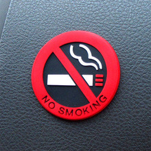Rubber Roken Verboden Verbod Roken Waarschuwing Stickers Logo Geen Roken Auto Stickers opvallende Rood 1 stks/set