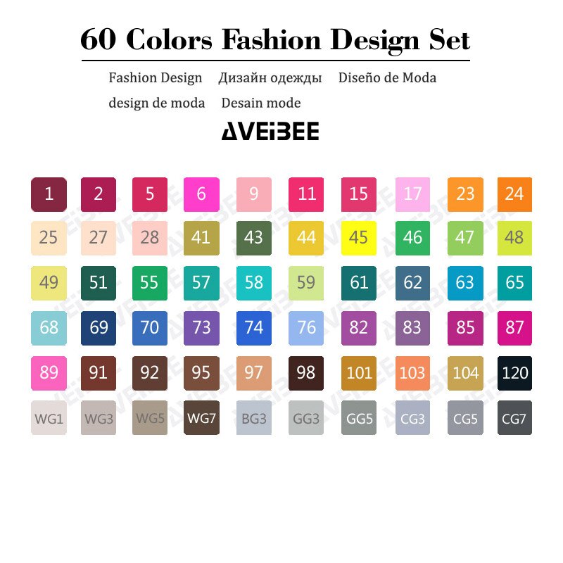 Magiska markörer set för barn 30/40/60/80/168 färg animation skiss markör två huvud ritning konst borst pennor alkoholbaserad: 60 mode set