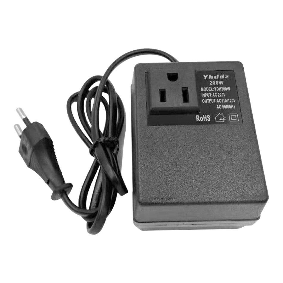 Intelligent Efficient Power Adapter 200W AC 220V To 110V Step Down Transformer Voltage Converter Travel Power Adapter Household: EU Plug