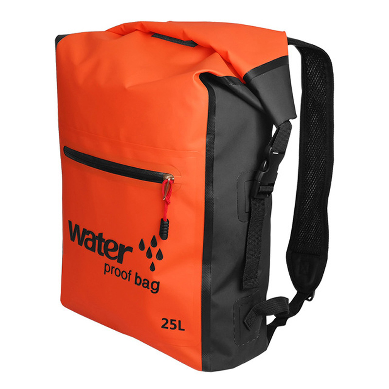 Waterproof Backpack with Padded Laptop Sleeve for Travel Cycling Camping Hiking Rafting: Orange