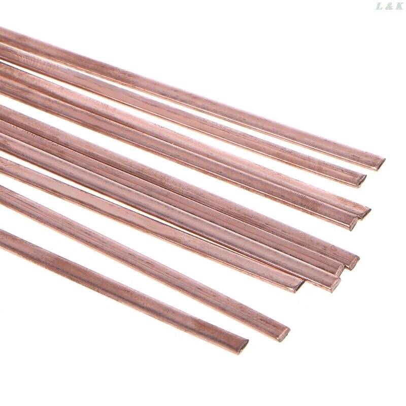 10pcs Platte Zilveren Elektrode Lage Temperatuur Fosfor Koper Lassen Staven HL201 Selffluxing Solderen Legering Solderen en Solderen