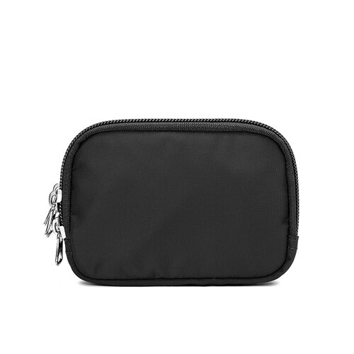 2022 Sleutel Portemonnee Jeugd Mini Kaart Tas Casual Sleutelhanger Mannen Vrouwen Houder Organizer Pouch Nylon Autosleutel Geval Portemonnee: black