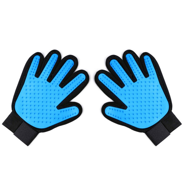 Hund Hundesalon Handschuh Silikon Katzen Pinsel Kamm Deshedding Haar Handschuhe Hunde Schlecht Reinigung Liefert Ebene Kämme: links Hand / Himmel Blau