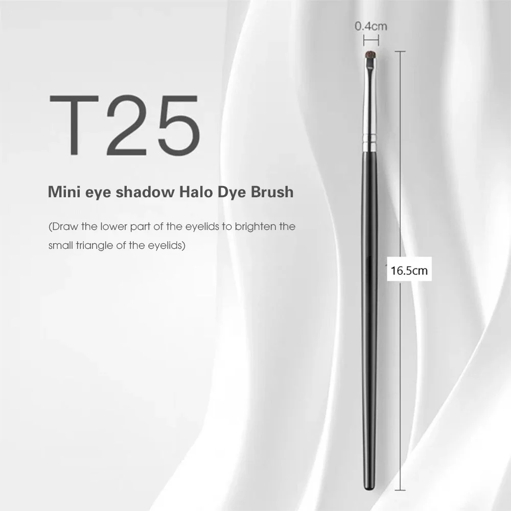 1/4 Uds. Brochas de maquillaje de ojos planos, delineador de ojos en ángulo , brocha para contorno, corrector, sombra de ojos, herramientas cosméticas de maquillaje: Negro