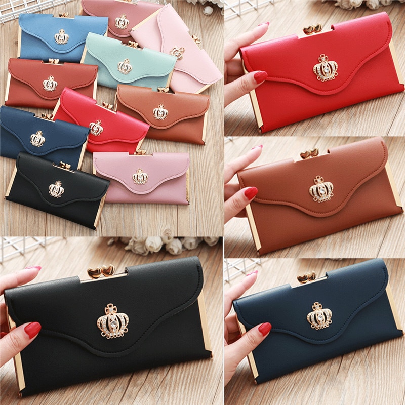 Women Lady PU Leather Clutch Case Long Hand Bag Purse Wallet Handbag