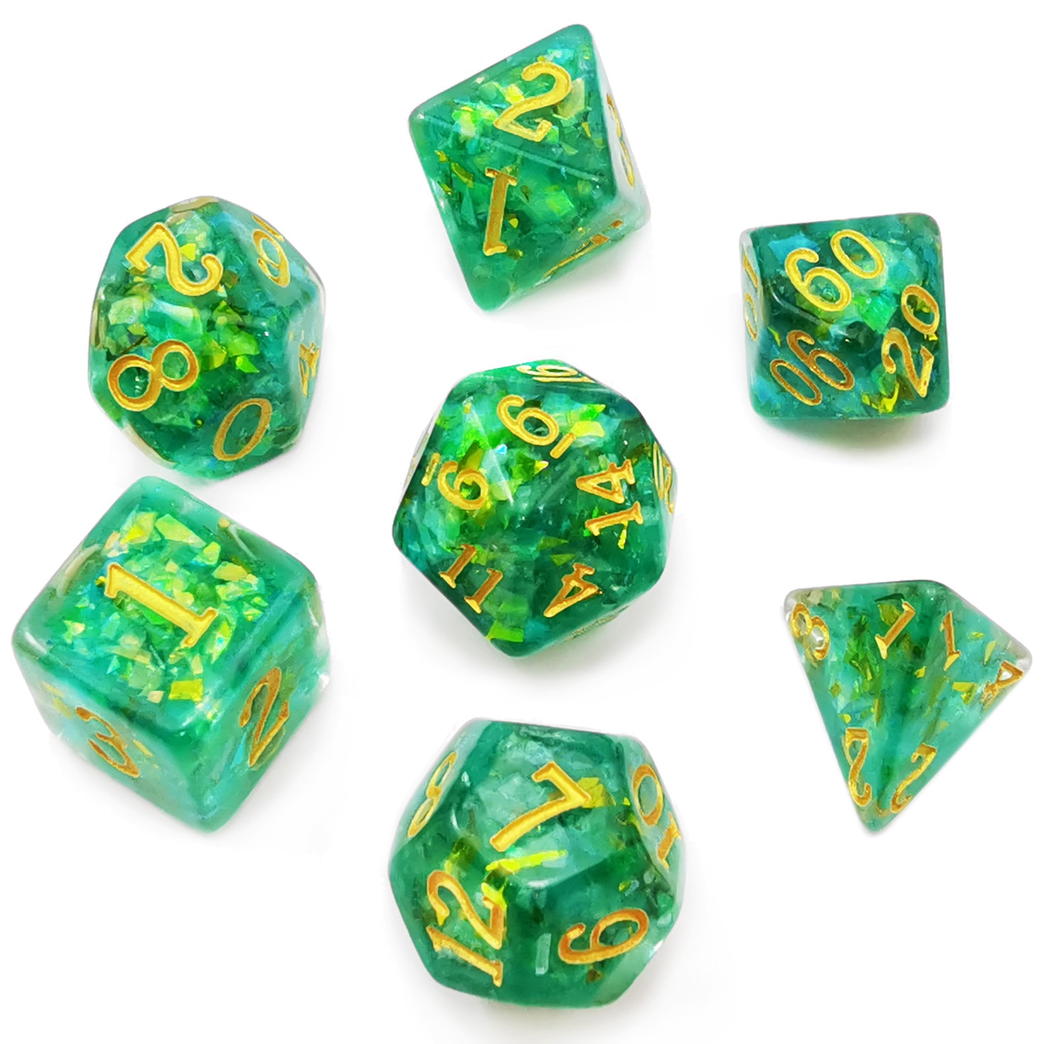 Bescon Dichte-Core Polyhedrale Dobbelstenen Set Van Mint, Rpg 7-Dice Set In Baksteen Doos Verpakking