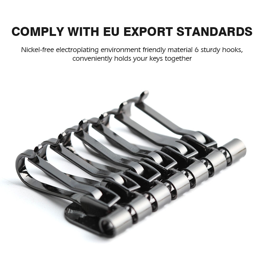 WUTA 2pcs Wallet Key Row 6 Hooks Metal Key Holders Hardware Rivet Hook Keyring Key Chain DIY Leather Accessories