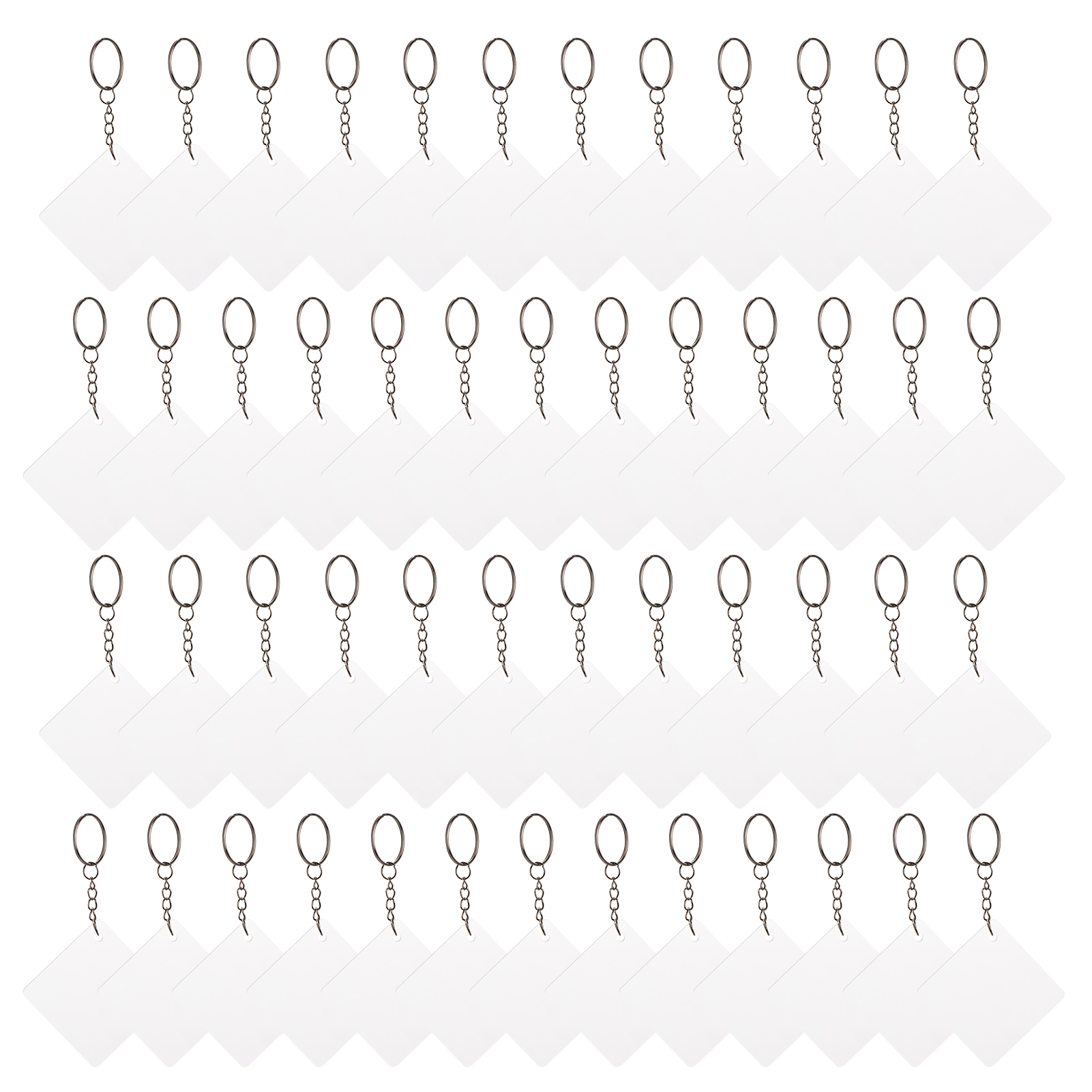 50PCS Acrylic Keychain Blanks Ornaments Keychains for Vinyl Transparent Circle Discs Bulk for DIY Projects and Crafts Painting: type 4