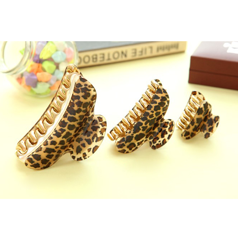 Vrouwen Dame Meisjes Luipaard Haar Clip Claw Haar Accessoire Klem Hoofddeksel 3 Size Trendy Haar Claws Hair Gripper m02199