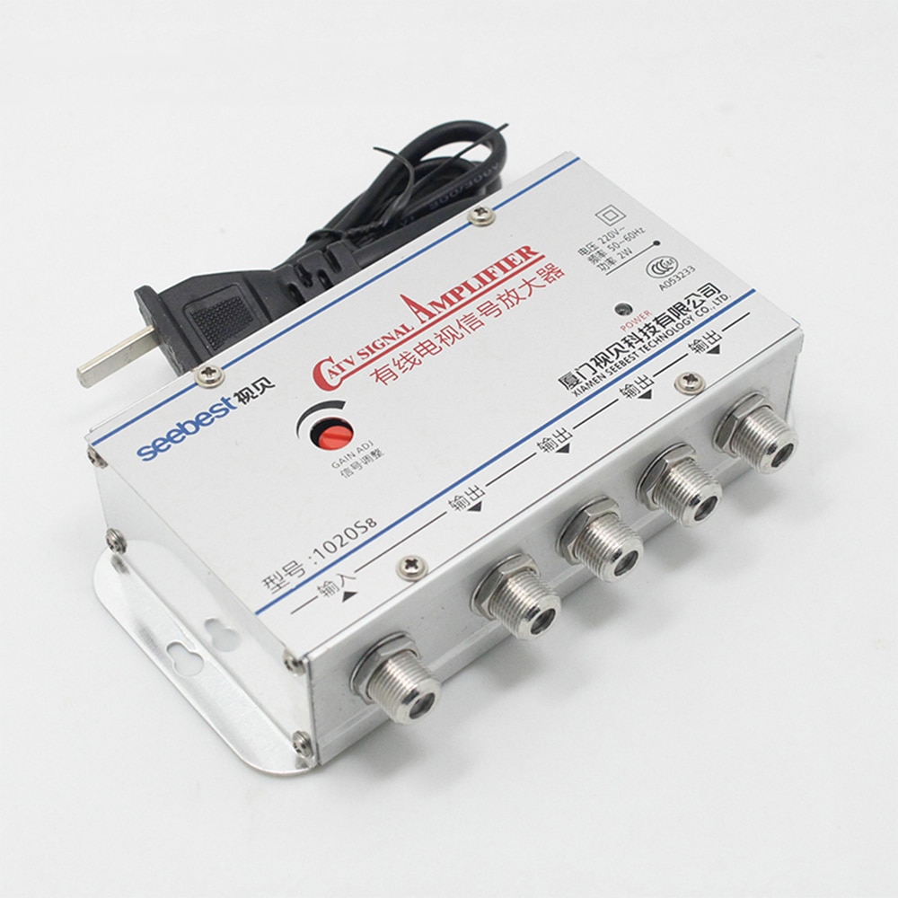 AC 220 V 4 Manier CATV Kabel TV Splitter Versterker 20dB Digitale TV Antenne Signaalversterker Thuis Tv apparatuur 45 Mhz tot 860 MHz US Plug