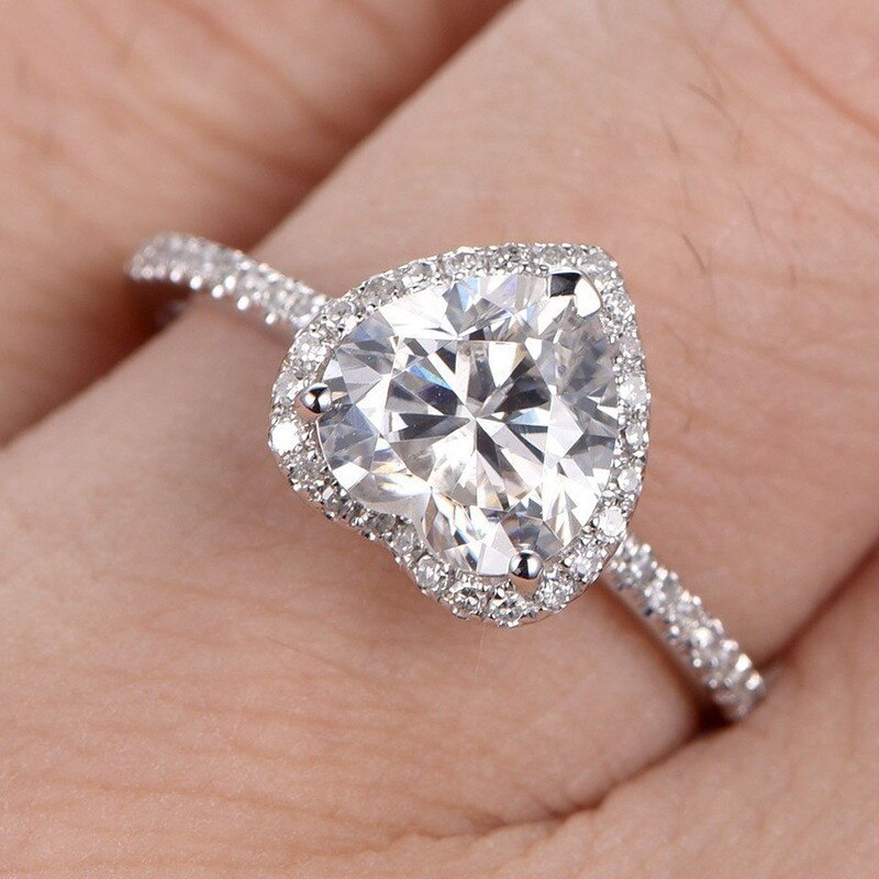 Modyle Silber Farbe Prinzessin AAA Zirkonia Liebe Herz CZ Stein Ringe für Frauen Engagement Schmuck Jahrestag