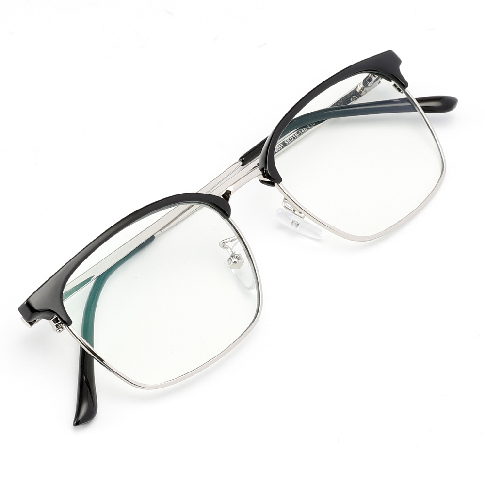 Cyxus anti-blåt lys computerbriller til øjenbelastning tr90 halv stel klar linse kvinder mænd briller 8051 –