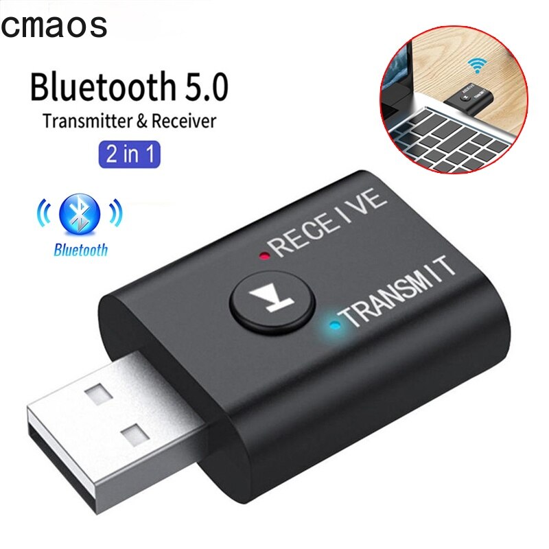 2 In1 USB Wireless Bluetooth Adapter 5.0 Transmiter Bluetooth for Computer TV Laptop Speaker Headset Adapter Bluetooth Receiver