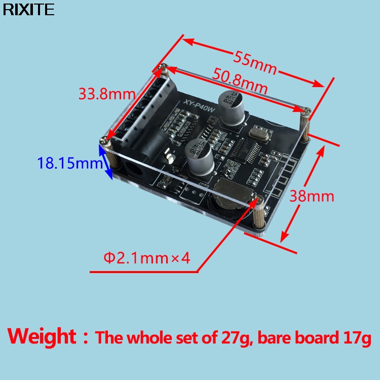 Bluetooth 5.0 stereo moc dźwięku płyta wzmacniacza 40Wx2 odbiornik Bluetooth DC 12/24V XY-P40W